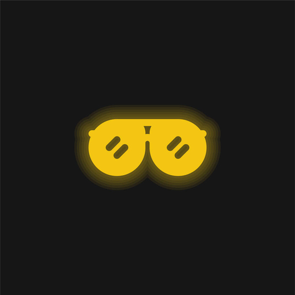 Tartozék sárga izzó neon ikon - Vektor, kép