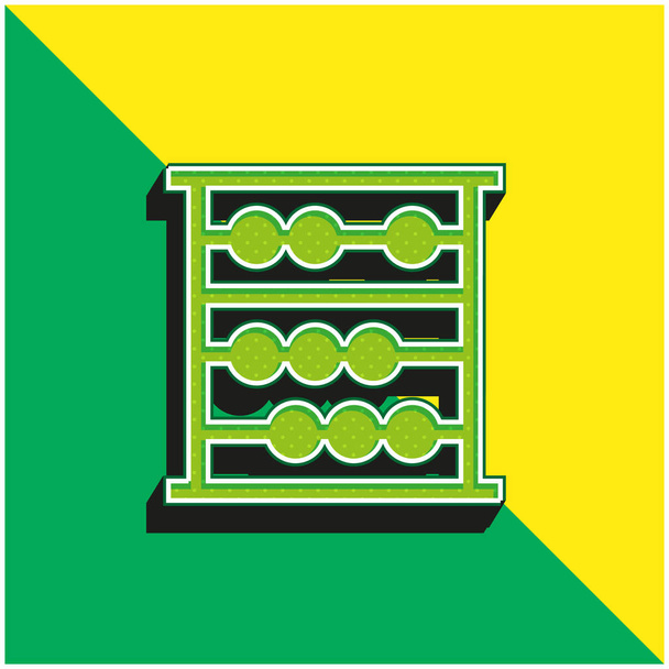 Abacus Green і жовтий сучасний 3d векторний логотип ікони - Вектор, зображення