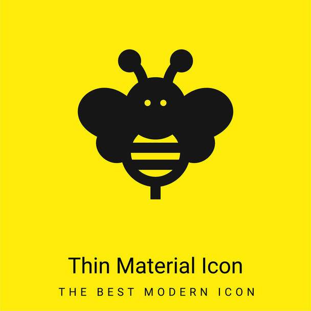 Abeille minimale icône matériau jaune vif - Vecteur, image