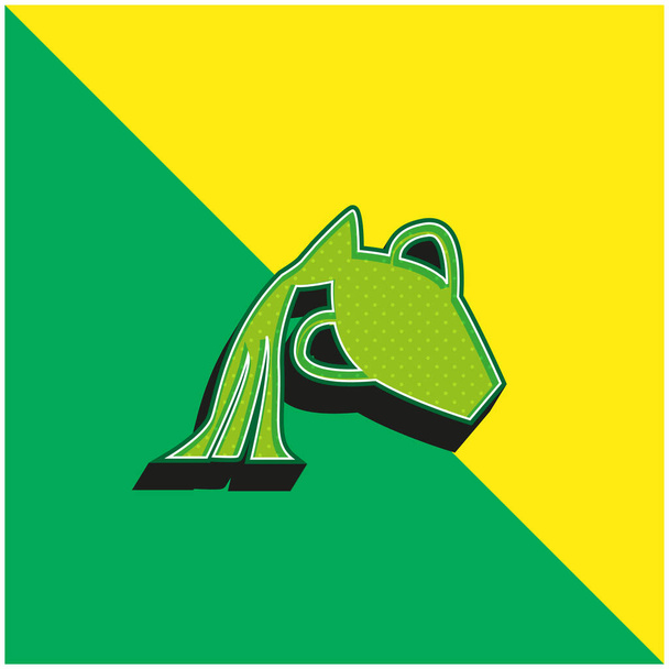 Υδροχόος δοχείο νερού Σύμβολο Πράσινο και κίτρινο σύγχρονο 3d διάνυσμα εικονίδιο λογότυπο - Διάνυσμα, εικόνα