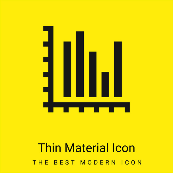 Диаграмма минимальный ярко-желтый значок материала - Вектор,изображение