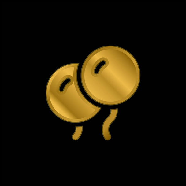 Balon złocony metaliczna ikona lub wektor logo - Wektor, obraz