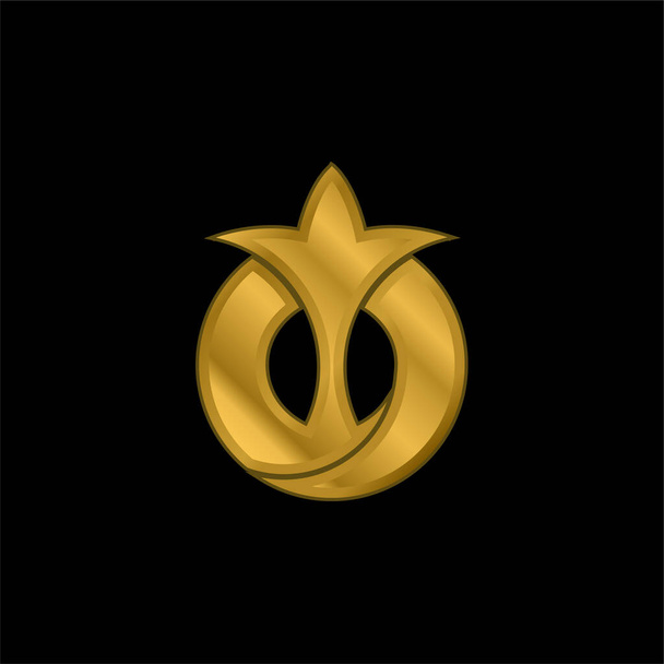 Aichi japanische Flagge Abstraktes Symbol vergoldet metallisches Symbol oder Logo-Vektor - Vektor, Bild