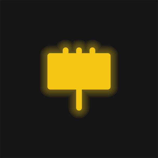 Billboard yellow glowing neon icon - Vector, Image
