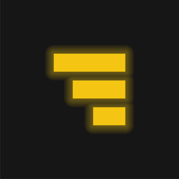 Barres jaune brillant icône néon - Vecteur, image