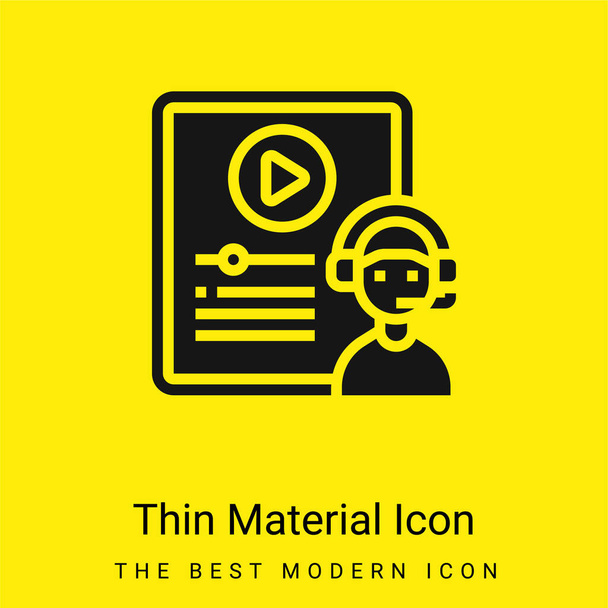 Aprendizaje combinado mínimo icono de material amarillo brillante - Vector, imagen