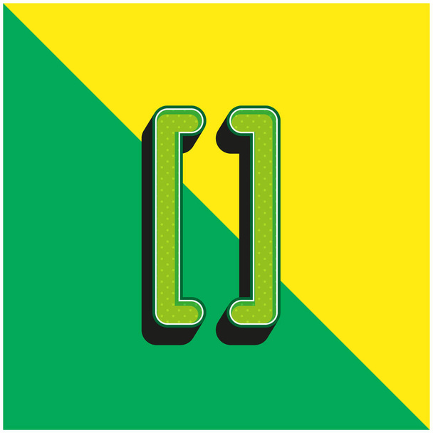 Soportes Agrupación Símbolo Verde y amarillo moderno vector 3d icono logo - Vector, Imagen