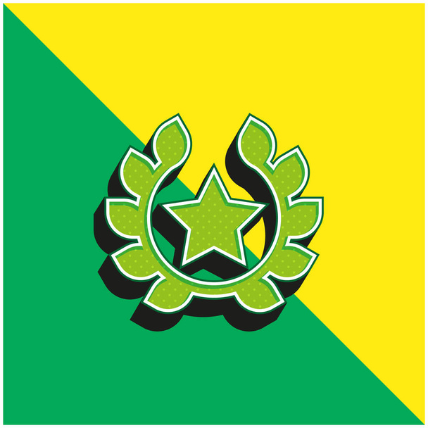 Premio verde y amarillo moderno logotipo del icono del vector 3d - Vector, Imagen