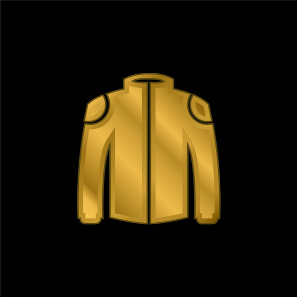 Fekete kabát aranyozott fém ikon vagy logó vektor - Vektor, kép