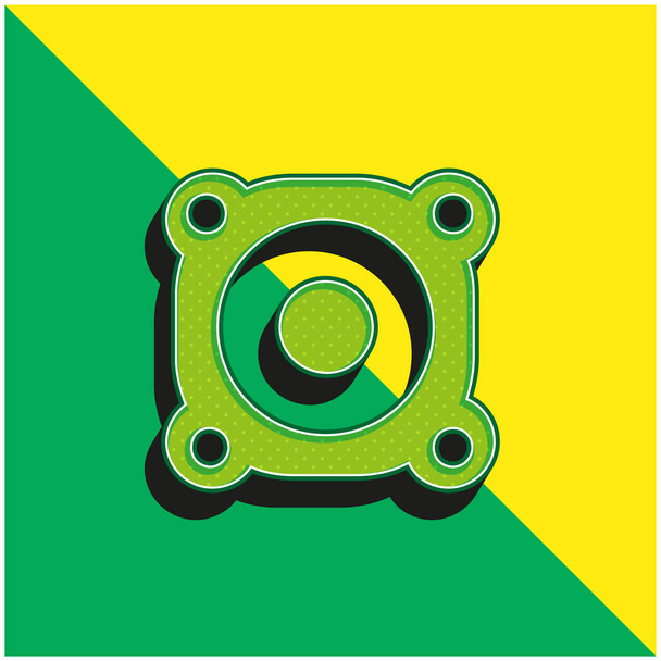 Amplifier Зелений і жовтий сучасний 3d векторний логотип ікони - Вектор, зображення
