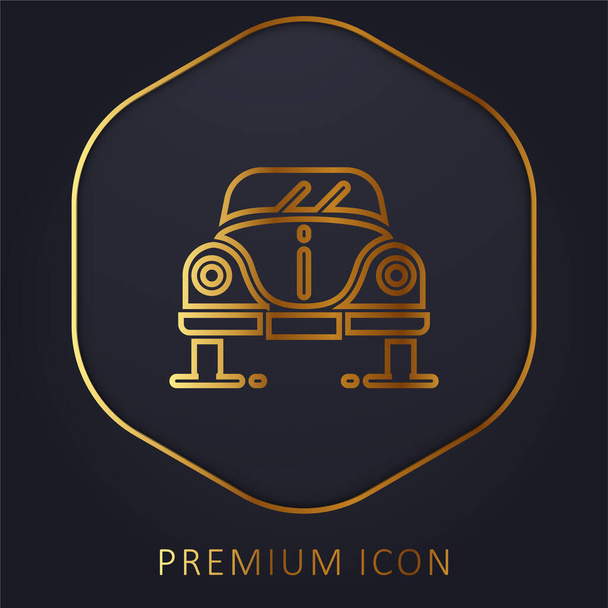 Beetle golden line premium logo or icon - Vector, Image
