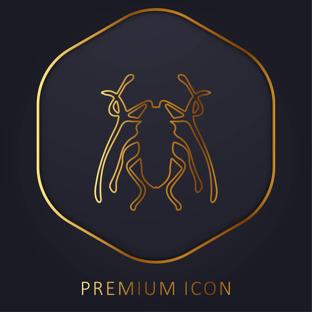 Insetto di scarabeo Trictenotomidae linea dorata logo premium o icona - Vettoriali, immagini