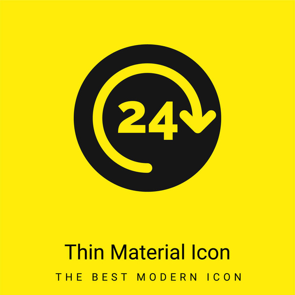 24 Saat Minimum Parlak Sarı Madde simgesi - Vektör, Görsel