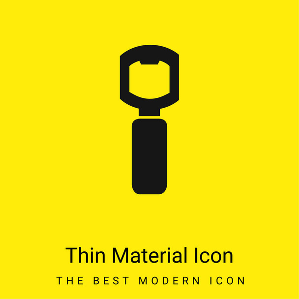 Herramienta abrebotellas para cocina mínimo icono de material amarillo brillante - Vector, Imagen
