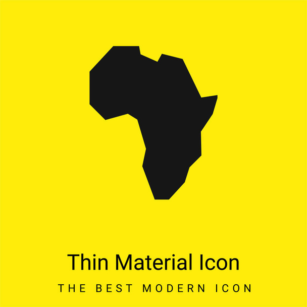 Africa minimal bright yellow material icon - Vector, Image
