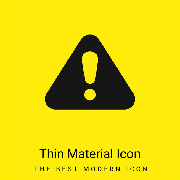 Alerta mínimo ícone material amarelo brilhante - Vetor, Imagem