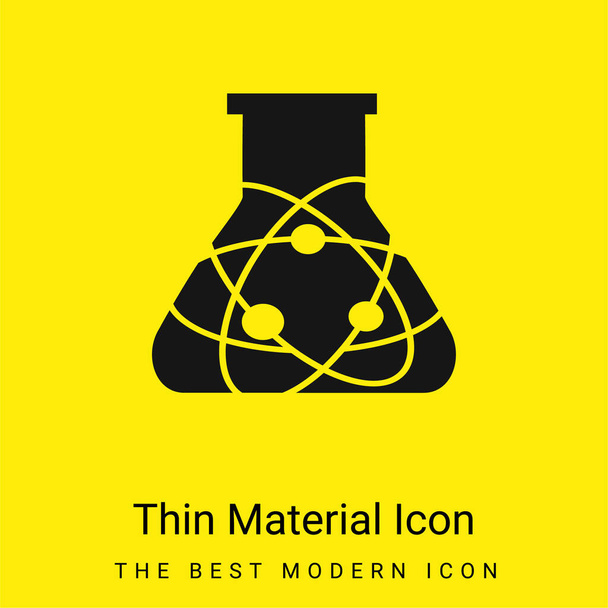 アトムサイエンスボトル最小限の明るい黄色の材料アイコン - ベクター画像