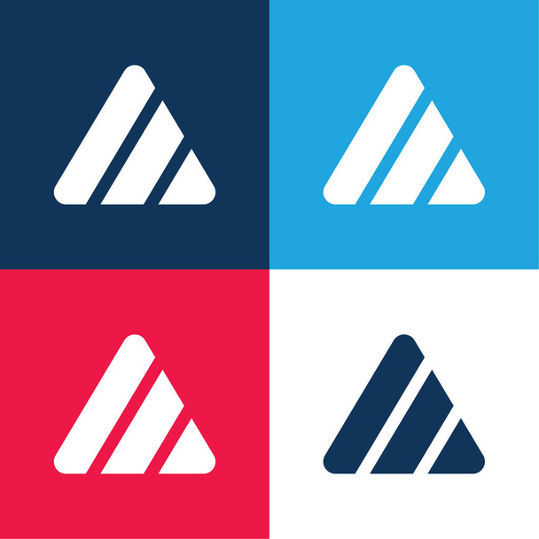 Bělení modré a červené čtyři barvy minimální ikona nastavena - Vektor, obrázek