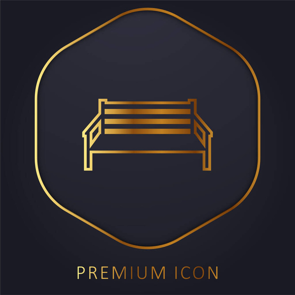 Logotipo o icono premium de la línea dorada del banco - Vector, Imagen