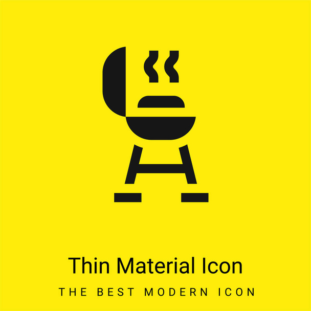 BBQ Grill minimal bright yellow material icon - Vector, Image