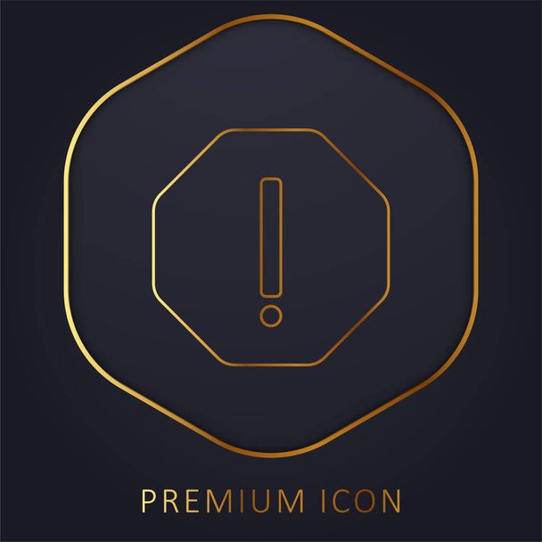 Atención línea dorada logotipo premium o icono - Vector, Imagen