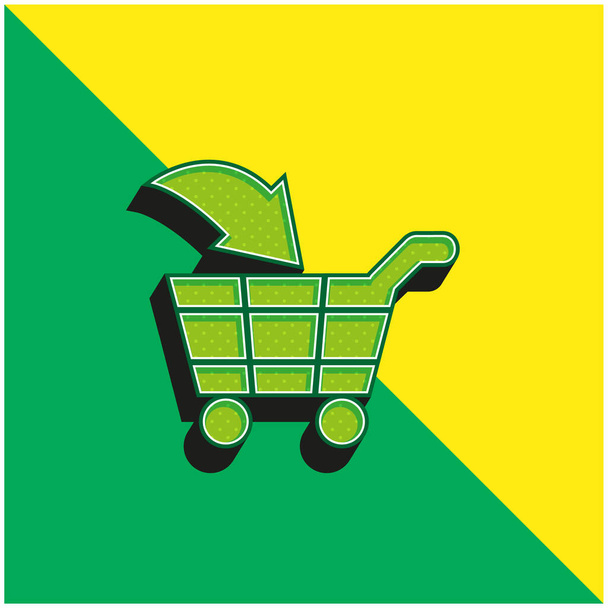 Add To Cart Commercial Symbol Green and yellow modern 3d vector icon logo - Vector, Image