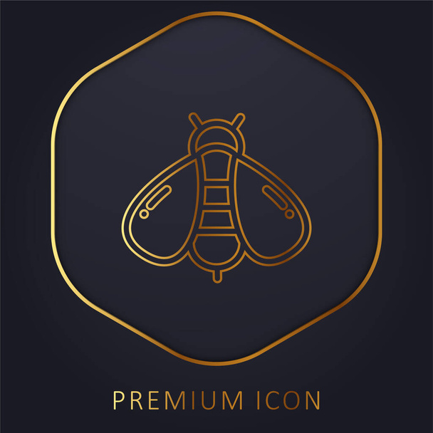Bijen gouden lijn premium logo of pictogram - Vector, afbeelding