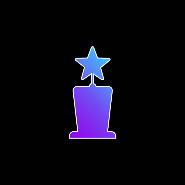 Award Star Trophy Shape blue gradient vector icon - Vector, Image