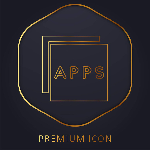 Alkalmazások arany vonal prémium logó vagy ikon - Vektor, kép