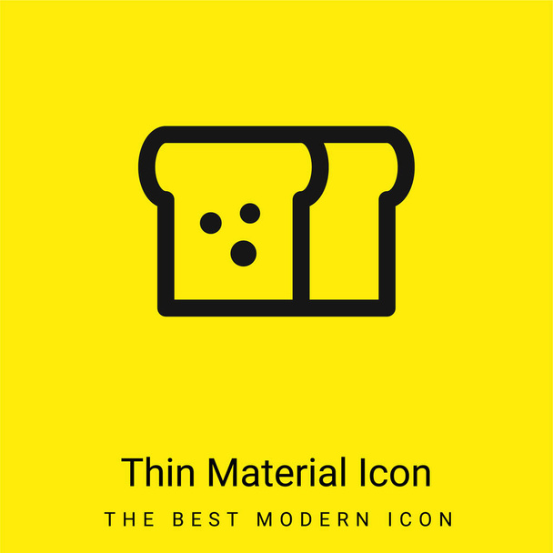 Хлеб минимальный ярко-желтый значок материала - Вектор,изображение
