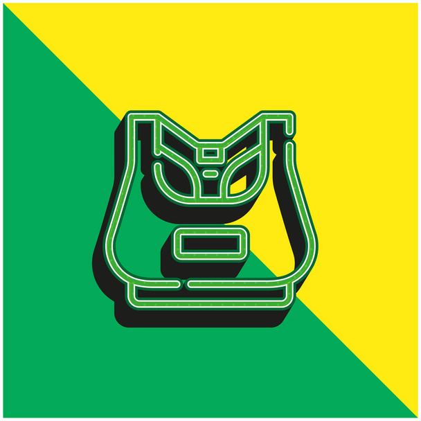 Podprsenka Zelená a žlutá moderní 3D vektorové logo ikony - Vektor, obrázek