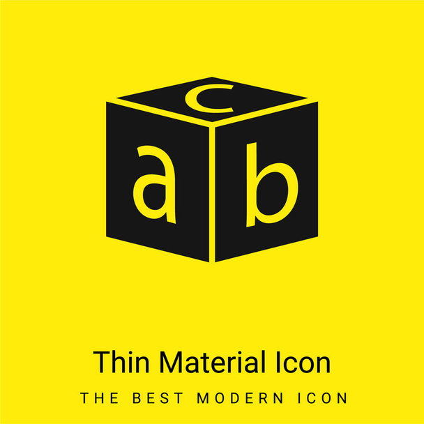 Blocco con lettere icona materiale giallo brillante minimo - Vettoriali, immagini