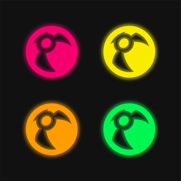Pallo neljä väriä hehkuva neon vektori kuvake - Vektori, kuva