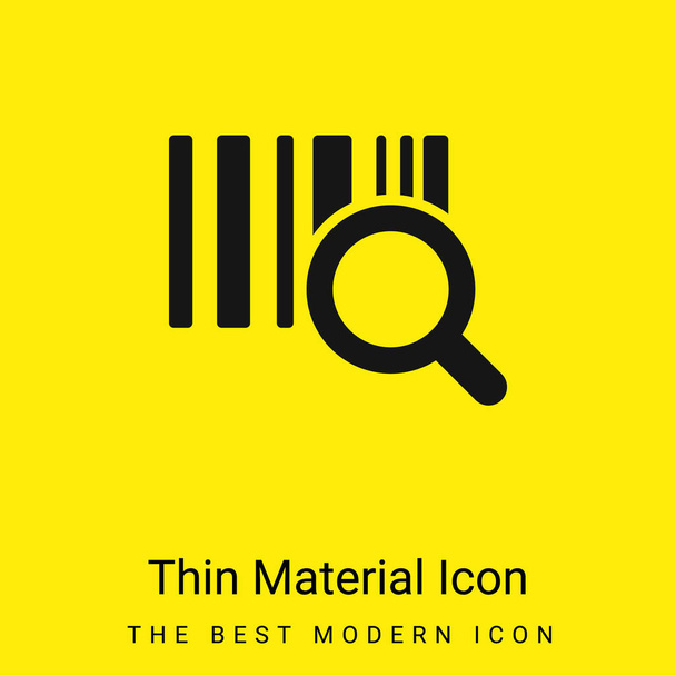 Barscode з символом Magnifier Business мінімальна яскраво-жовта піктограма матеріалу
 - Вектор, зображення
