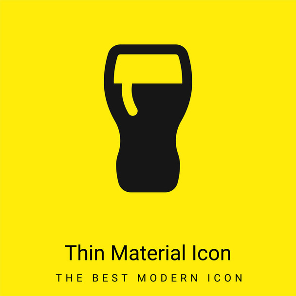 Bière verre minimal jaune vif icône matérielle - Vecteur, image