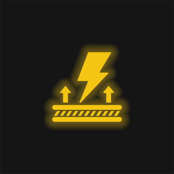 Antistatic Fabric yellow glowing neon icon - Vector, Image