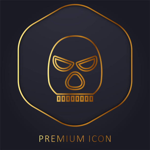 Balaclava golden line premium logo or icon - Vector, Image