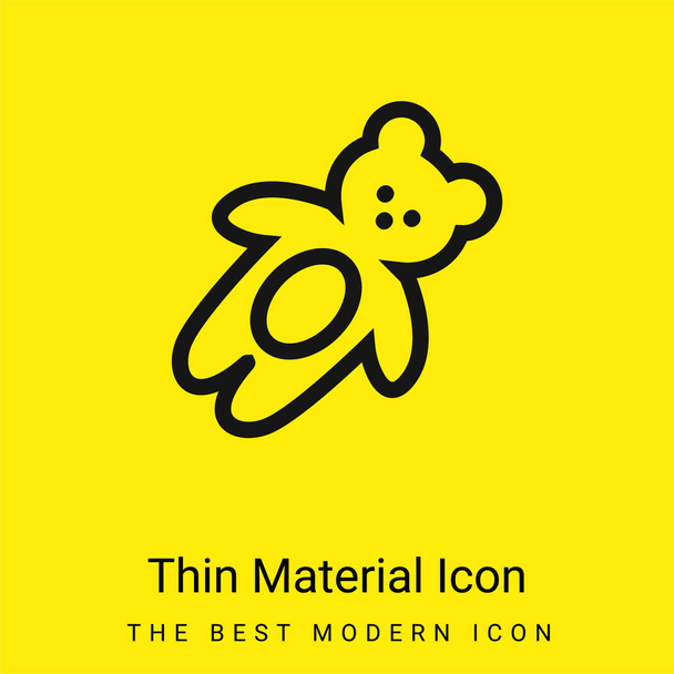 Bear Toy minimální jasně žlutý materiál ikona - Vektor, obrázek