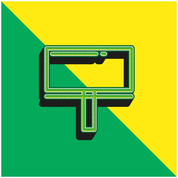 Billboard Vihreä ja keltainen moderni 3d vektori kuvake logo - Vektori, kuva