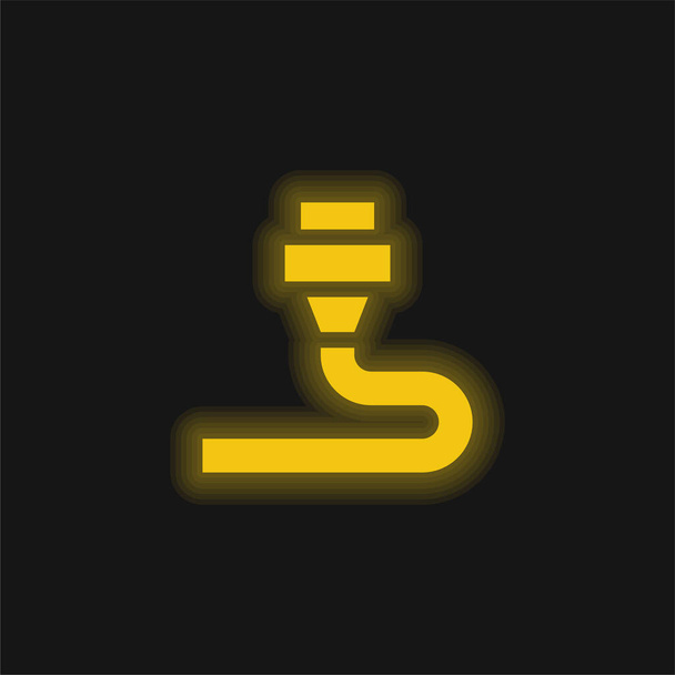 3d Printing geel gloeiende neon pictogram - Vector, afbeelding