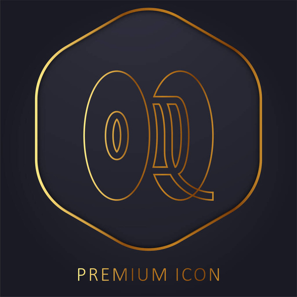 3d gouden lijn premium logo of pictogram - Vector, afbeelding