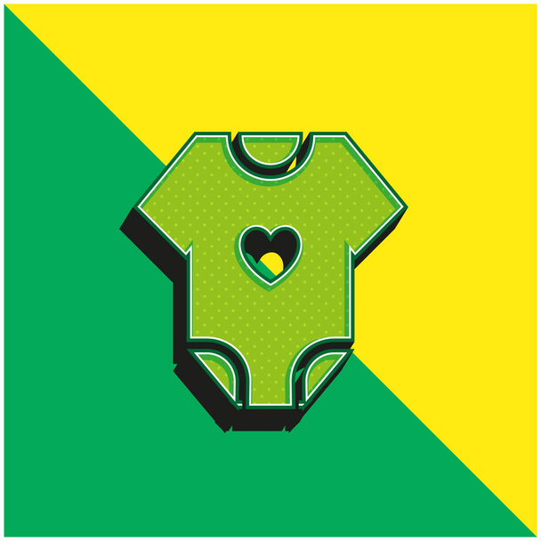 Bebê verde e amarelo moderno logotipo vetor 3d ícone - Vetor, Imagem