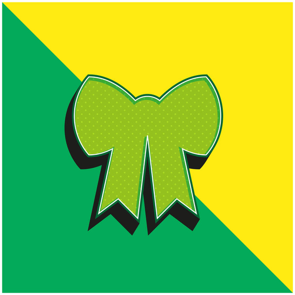 弓緑と黄色の現代的な3Dベクトルアイコンのロゴ - ベクター画像