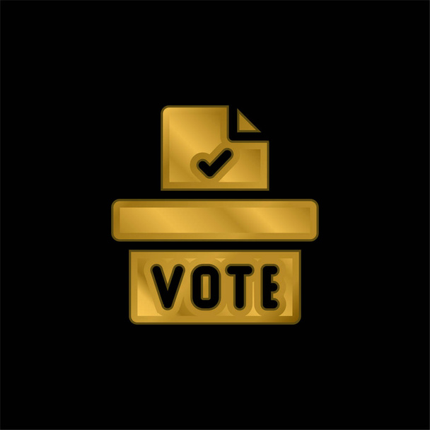 votazioni placcato oro icona metallica o logo vettoriale - Vettoriali, immagini