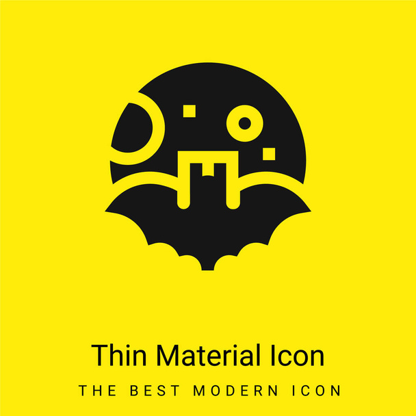 Bat minimal bright yellow material icon - Vector, Image