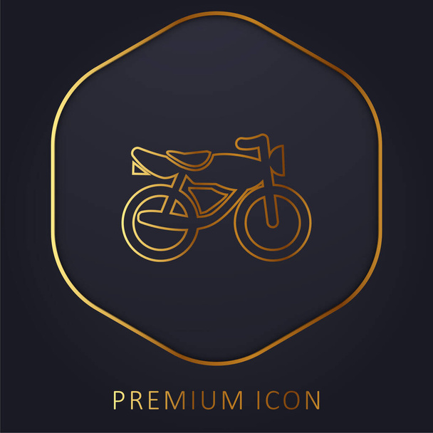 Siyah Motosiklet Altın Hat prim logosu veya simgesi - Vektör, Görsel