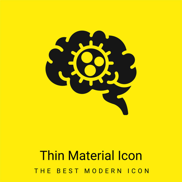 Εγκέφαλος ελάχιστο φωτεινό κίτρινο υλικό εικονίδιο - Διάνυσμα, εικόνα