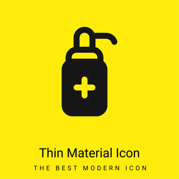 Antibakteriális gél minimális fényes sárga anyag ikon - Vektor, kép
