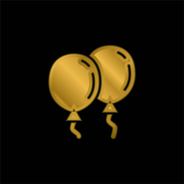 Ballons plaqué or icône métallique ou logo vecteur - Vecteur, image