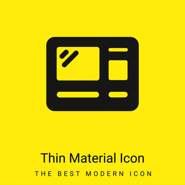 ATM MAchine minimaal helder geel materiaal icoon - Vector, afbeelding
